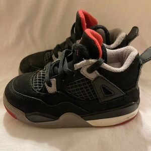 Jordan Retro 4. Toddler 8c. Blk/red/gray